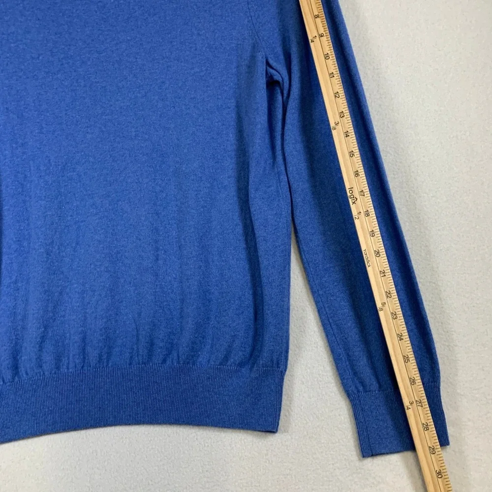 Banana Republic Men's Long Sleeve V Neck Cotton Cashmere Sweater Blue Size‎ L